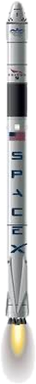 A rocket lifting off with its engine lit